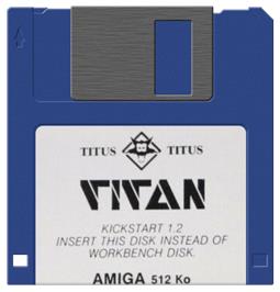 Artwork on the Disc for Titan on the Commodore Amiga.