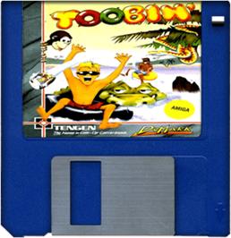 Artwork on the Disc for Toobin' on the Commodore Amiga.