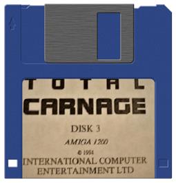Artwork on the Disc for Total Carnage on the Commodore Amiga.