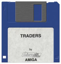 Artwork on the Disc for Traders: The Intergalactic Trading Game on the Commodore Amiga.