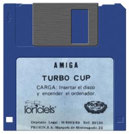 Artwork on the Disc for Turbo Cup on the Commodore Amiga.