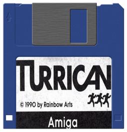 Artwork on the Disc for Turrican on the Commodore Amiga.