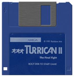 Artwork on the Disc for Turrican II: The Final Fight on the Commodore Amiga.