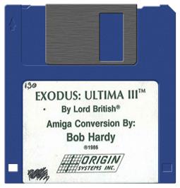 Artwork on the Disc for Ultima III: Exodus on the Commodore Amiga.