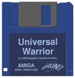 Artwork on the Disc for Universal Warrior on the Commodore Amiga.