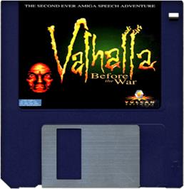 Artwork on the Disc for Valhalla: Before the War on the Commodore Amiga.
