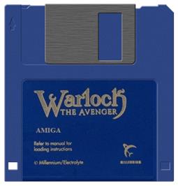 Artwork on the Disc for Warlock: The Avenger on the Commodore Amiga.