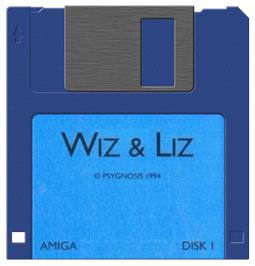Artwork on the Disc for Wiz 'n' Liz: The Frantic Wabbit Wescue on the Commodore Amiga.