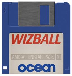 Artwork on the Disc for Wizball on the Commodore Amiga.