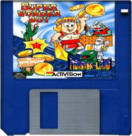 Artwork on the Disc for Wonder Boy in Monster Land on the Commodore Amiga.