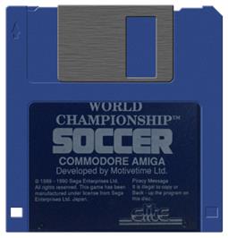 Artwork on the Disc for World Championship Soccer on the Commodore Amiga.