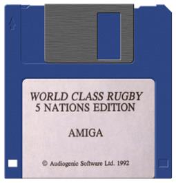 Artwork on the Disc for World Class Rugby on the Commodore Amiga.