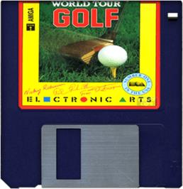 Artwork on the Disc for World Tour Golf on the Commodore Amiga.