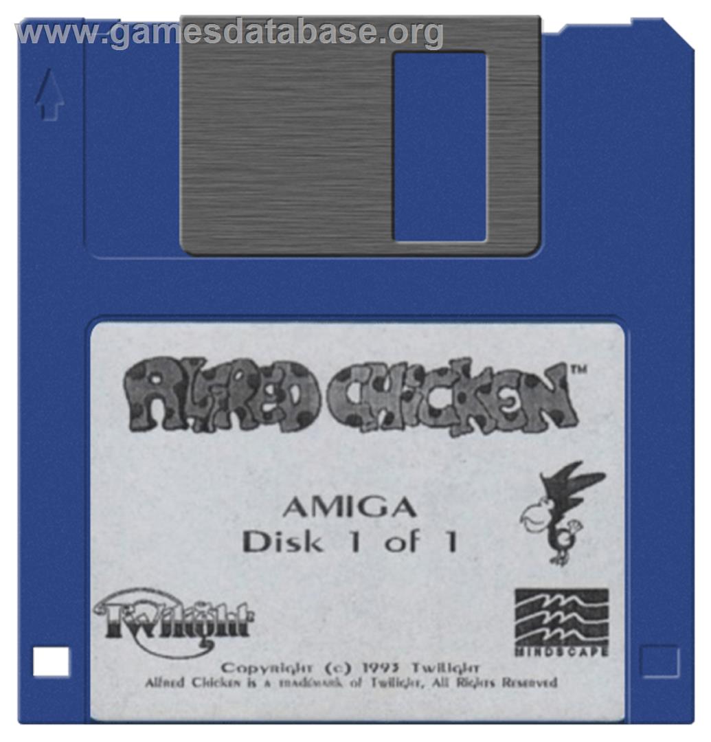 Alfred Chicken - Commodore Amiga - Artwork - Disc