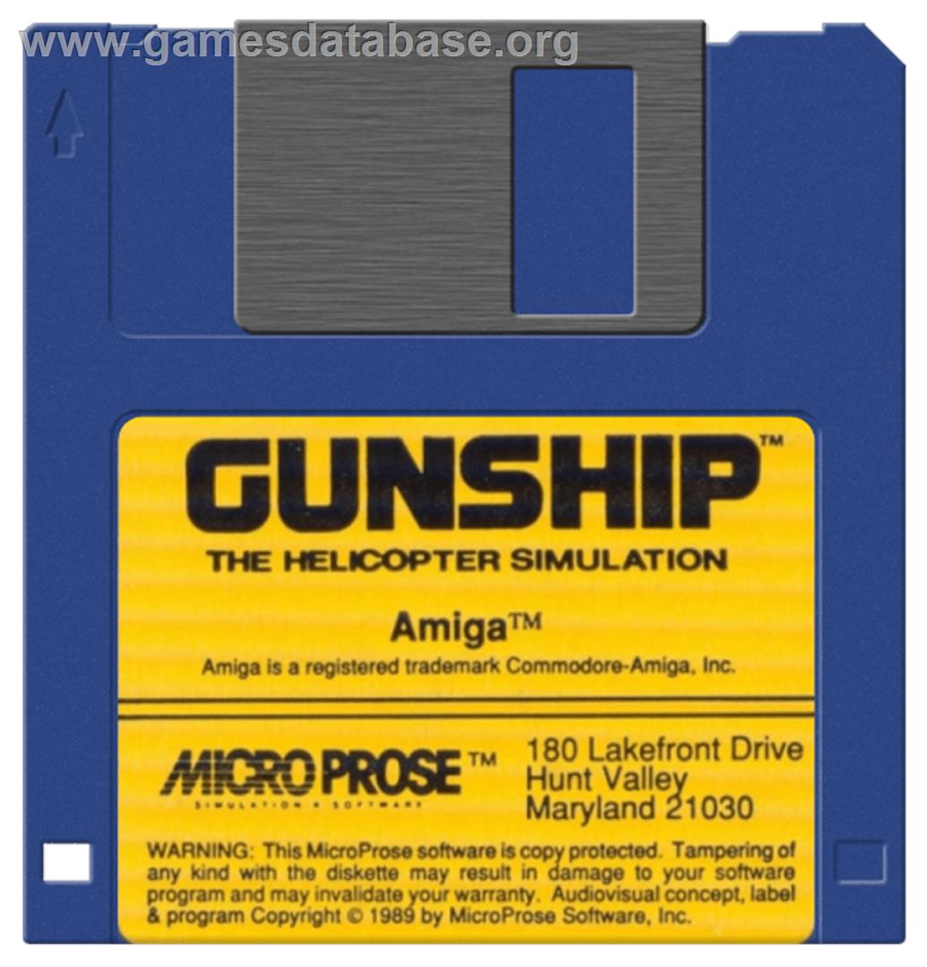 Gunship - Commodore Amiga - Artwork - Disc
