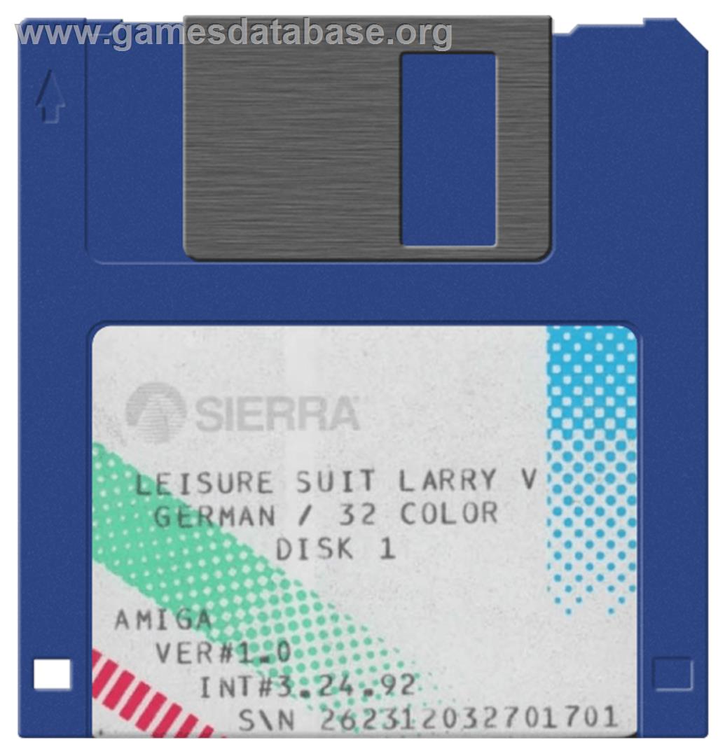 Leisure Suit Larry 5: Passionate Patti Does a Little Undercover Work - Commodore Amiga - Artwork - Disc