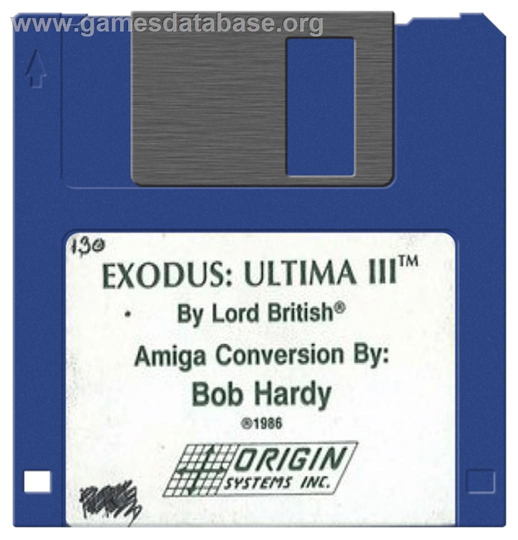 Ultima III: Exodus - Commodore Amiga - Artwork - Disc