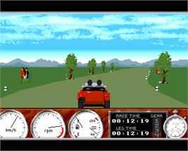 In game image of 1000 Miglia: Great1000 Miles Rally on the Commodore Amiga.