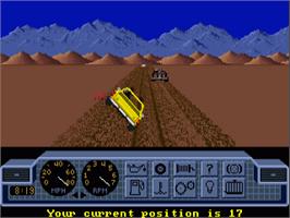 In game image of 4x4 Off-Road Racing on the Commodore Amiga.