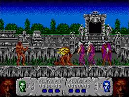 In game image of Altered Beast on the Commodore Amiga.