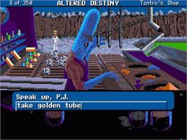 In game image of Altered Destiny on the Commodore Amiga.