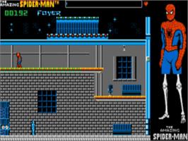 In game image of Amazing Spider-Man on the Commodore Amiga.