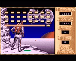 In game image of Ball Raider 2 on the Commodore Amiga.