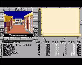 In game image of Bard's Tale II: The Destiny Knight on the Commodore Amiga.