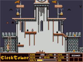In game image of Beyond Dark Castle on the Commodore Amiga.