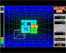In game image of Blockout on the Commodore Amiga.