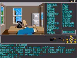 In game image of Borrowed Time on the Commodore Amiga.