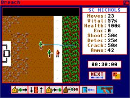 In game image of Breach on the Commodore Amiga.