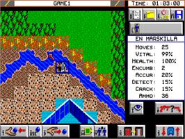 In game image of Breach 2 on the Commodore Amiga.
