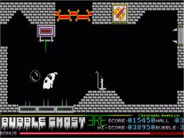In game image of Bubble Ghost on the Commodore Amiga.