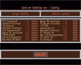 In game image of Bundesliga Manager on the Commodore Amiga.