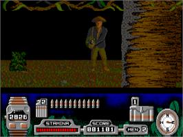 In game image of Butcher Hill on the Commodore Amiga.