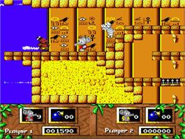 In game image of CJ's Elephant Antics on the Commodore Amiga.