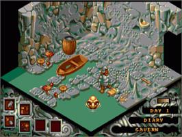 In game image of Cadaver: The Payoff on the Commodore Amiga.