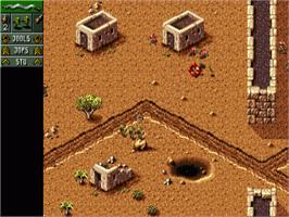 In game image of Cannon Fodder 2 on the Commodore Amiga.