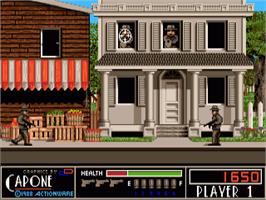 In game image of Capone on the Commodore Amiga.