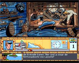 In game image of Caribbean Disaster on the Commodore Amiga.