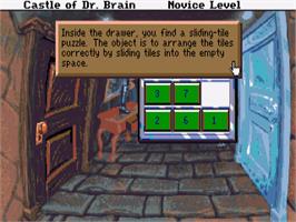 In game image of Castle of Dr. Brain on the Commodore Amiga.