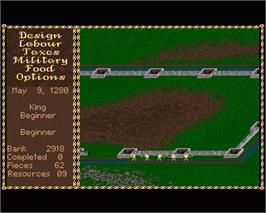 In game image of Castles 2: Siege & Conquest on the Commodore Amiga.