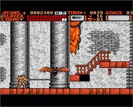 In game image of Castlevania on the Commodore Amiga.