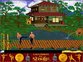 In game image of Chambers of Shaolin on the Commodore Amiga.