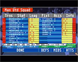 In game image of Championship Manager: End of Season Edition on the Commodore Amiga.