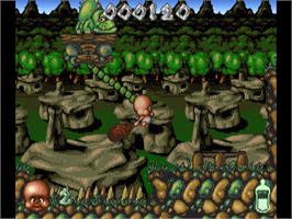 In game image of Chuck Rock 2: Son of Chuck on the Commodore Amiga.