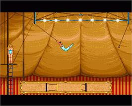 In game image of Circus Games on the Commodore Amiga.