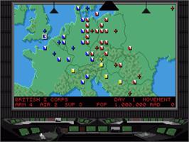 In game image of Conflict: Europe on the Commodore Amiga.
