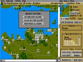 In game image of D-Day: The Beginning of the End on the Commodore Amiga.